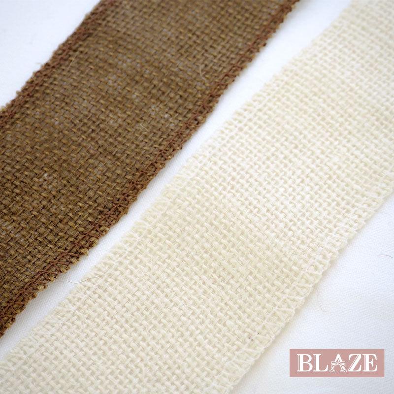 BLAZE 190cmカット 麻 テープ シンプル 麻布 幅広 6cm ナチュラル