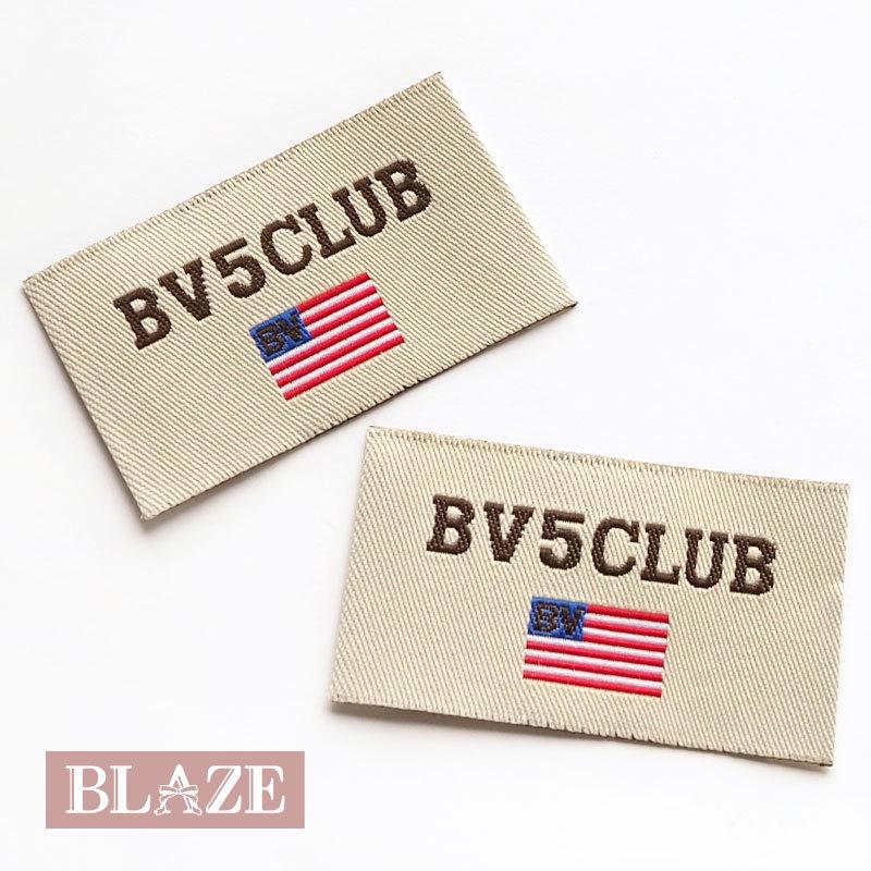 BLAZE タグ ハンドメイド用 刺繍 2枚入り 刺繍 両端 折り ロゴ 英字