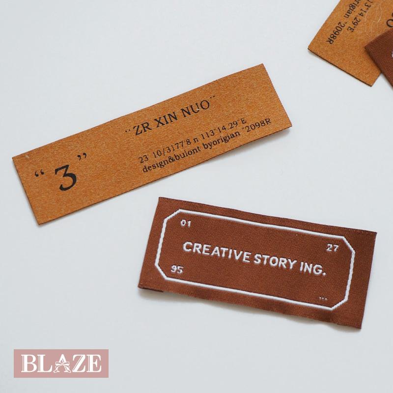 BLAZE 2枚入り ハンドメイド用 刺繍 プリント タグ シンプル 英字