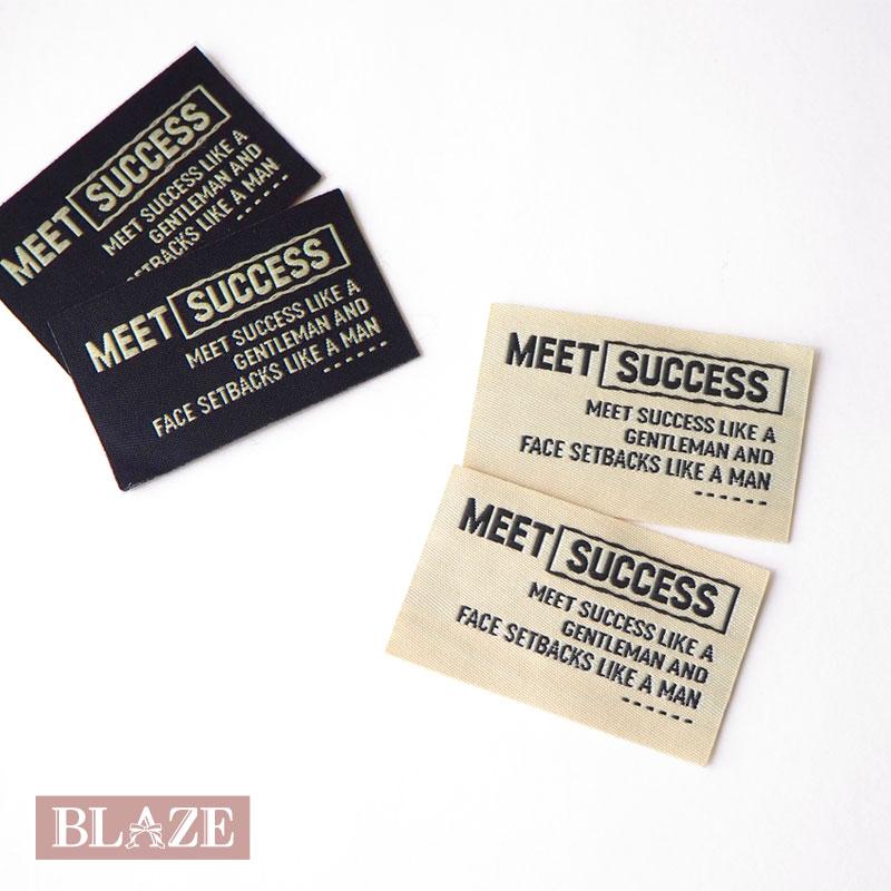 BLAZE 2枚入り ハンドメイド用 刺繍タグ モノクロ シンプル 英字 ロゴ