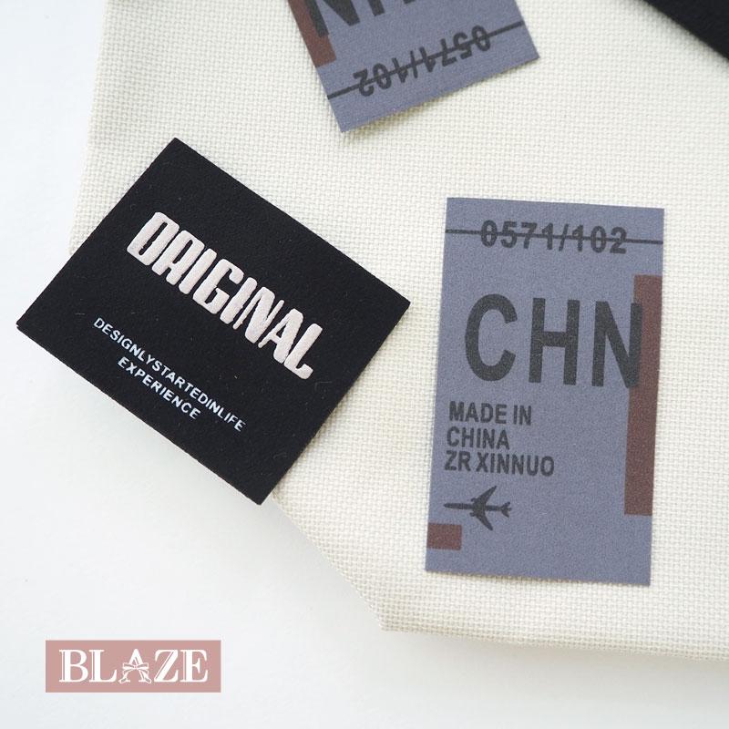 BLAZE タグ ハンドメイド用 2枚入り プリント 英字 約4×4.8cm 約6×3.5