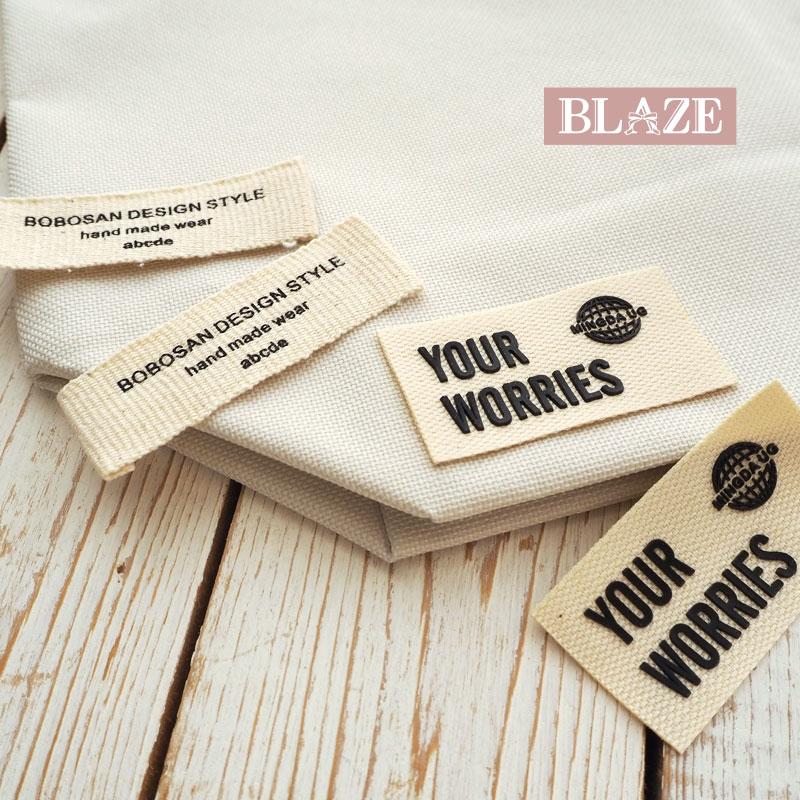 BLAZE ハンドメイド タグ プリント 横長 英字 シンプル ハンドメイド用
