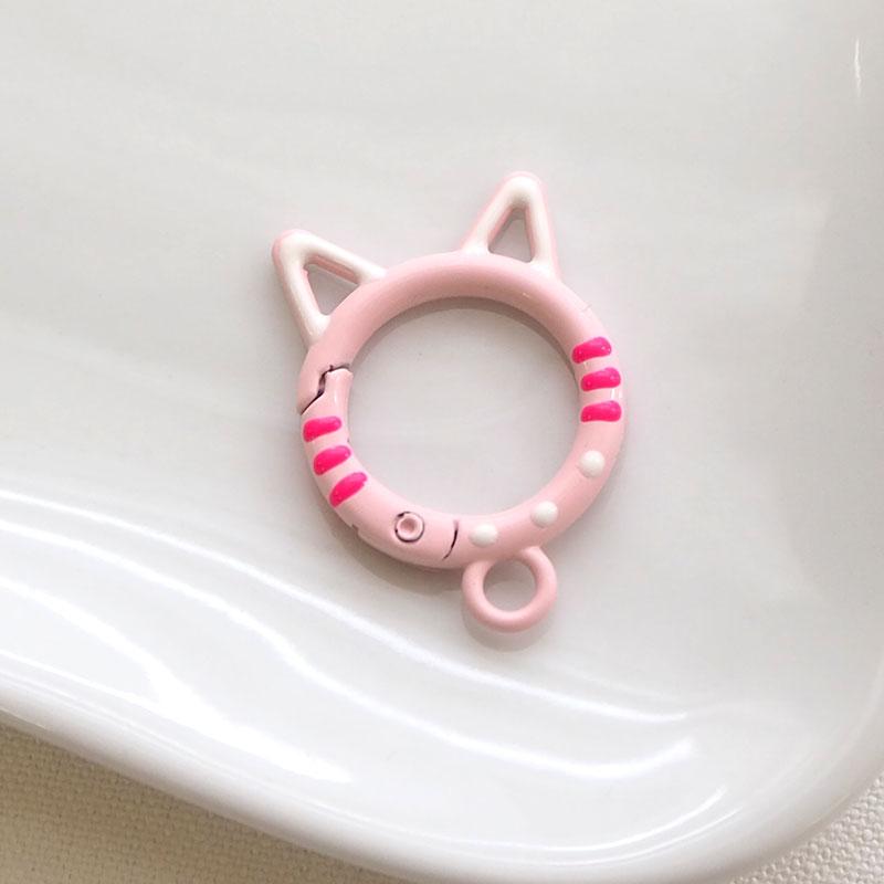 BLAZE キーホルダー 金具 猫耳 ねこ カラビナ カン付き 丸型 リング