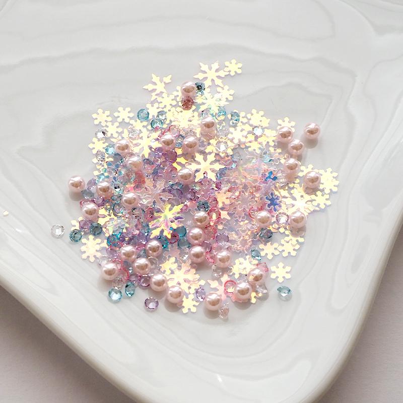 約3g 封入パーツ 雪の結晶 クリアオーロラ BLAZE  商用利用可 レジン 封入ハンドメイド クラフト プラパール ミックス デコパーツ | BLAZE（手芸） | 04