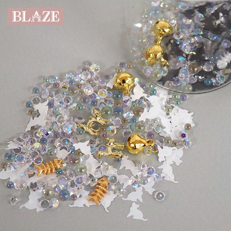 BLAZE 封入パーツ 猫 約4g入り ねこ レジン ネイル シャカシャカ