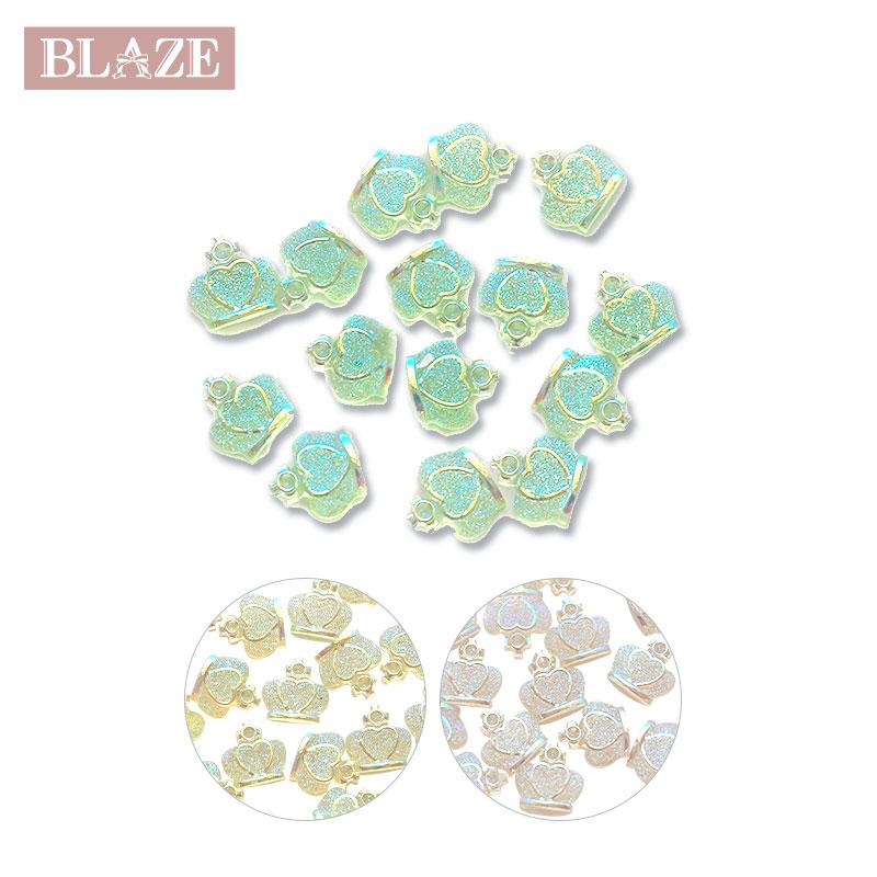 BLAZE デコパーツ オーロラ クラウン 15個 レジン カボション デコ