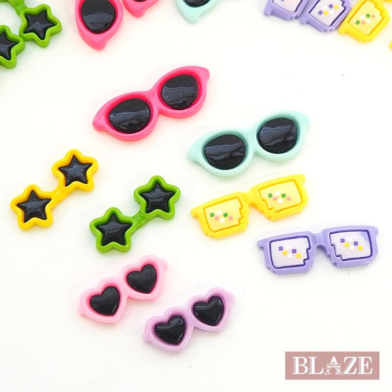 BLAZE 3個入 デコパーツ ぬい用 サングラス カラフル ラウンド