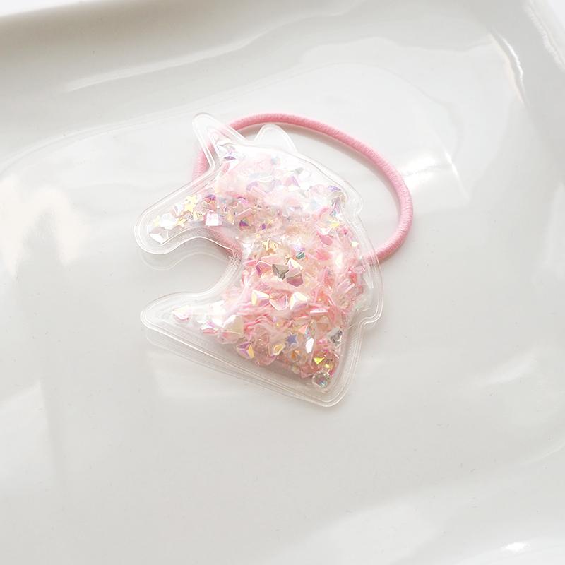 ヘアゴム キッズ シャカシャカ クリア スパンコール入り ラメ カラフル