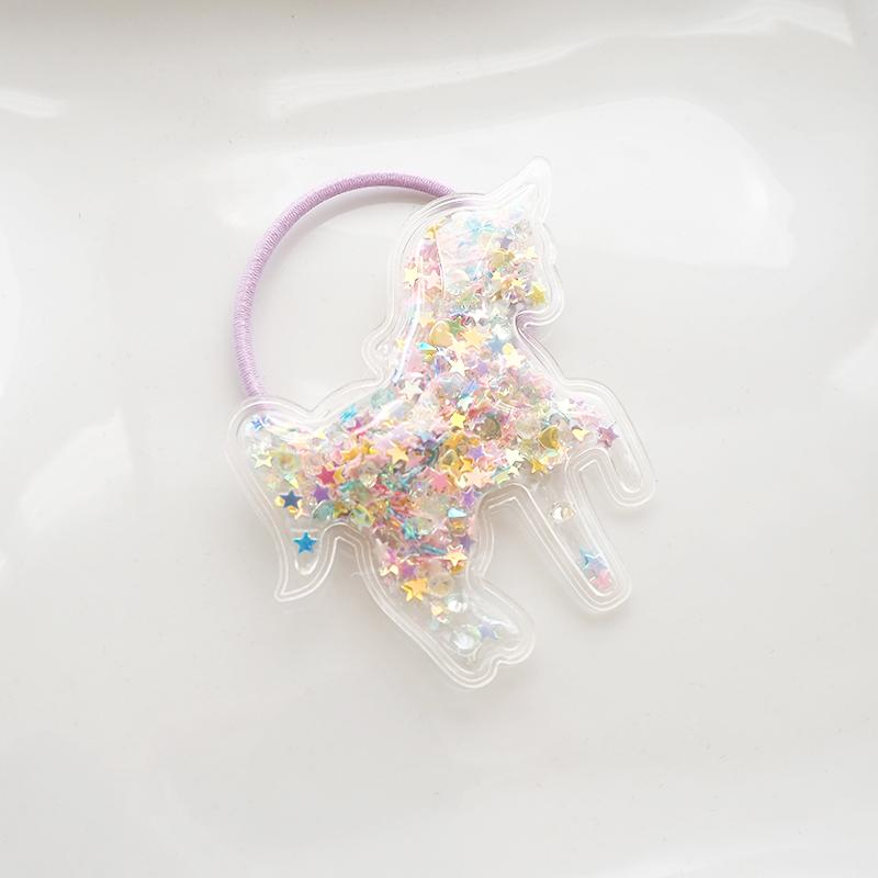 ヘアゴム キッズ シャカシャカ クリア スパンコール入り ラメ カラフル