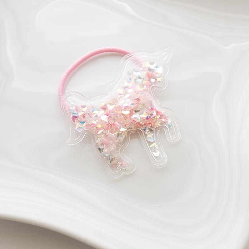 ヘアゴム キッズ シャカシャカ クリア スパンコール入り ラメ カラフル  