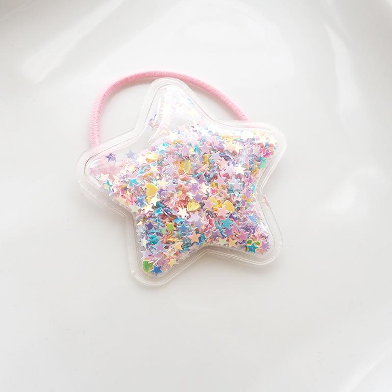 ヘアゴム キッズ シャカシャカ クリア スパンコール入り ラメ カラフル