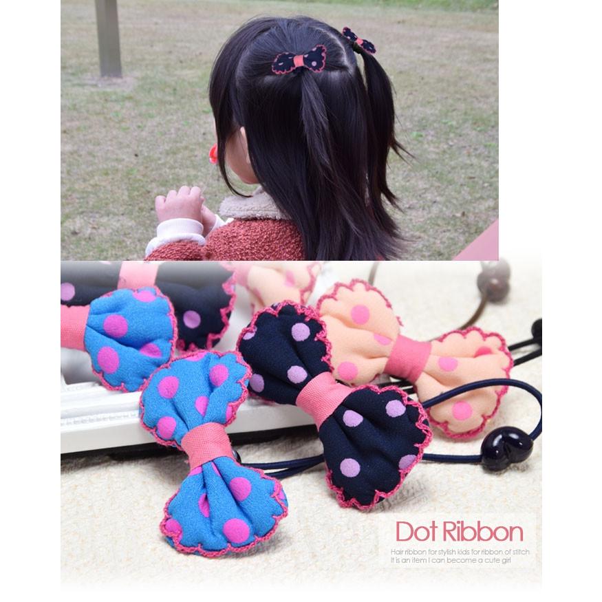 ドット キュート リボン ヘアゴム 2個セット ヘアアクセサリー BLAZE