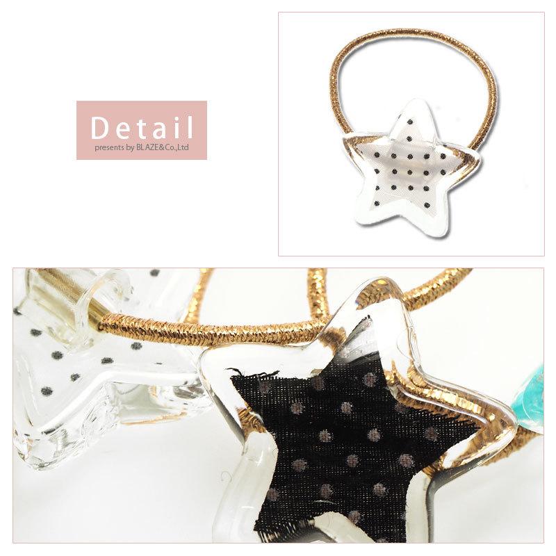 ヘアゴム ビッグ ドット スター BLAZE ヘアアクセサリー