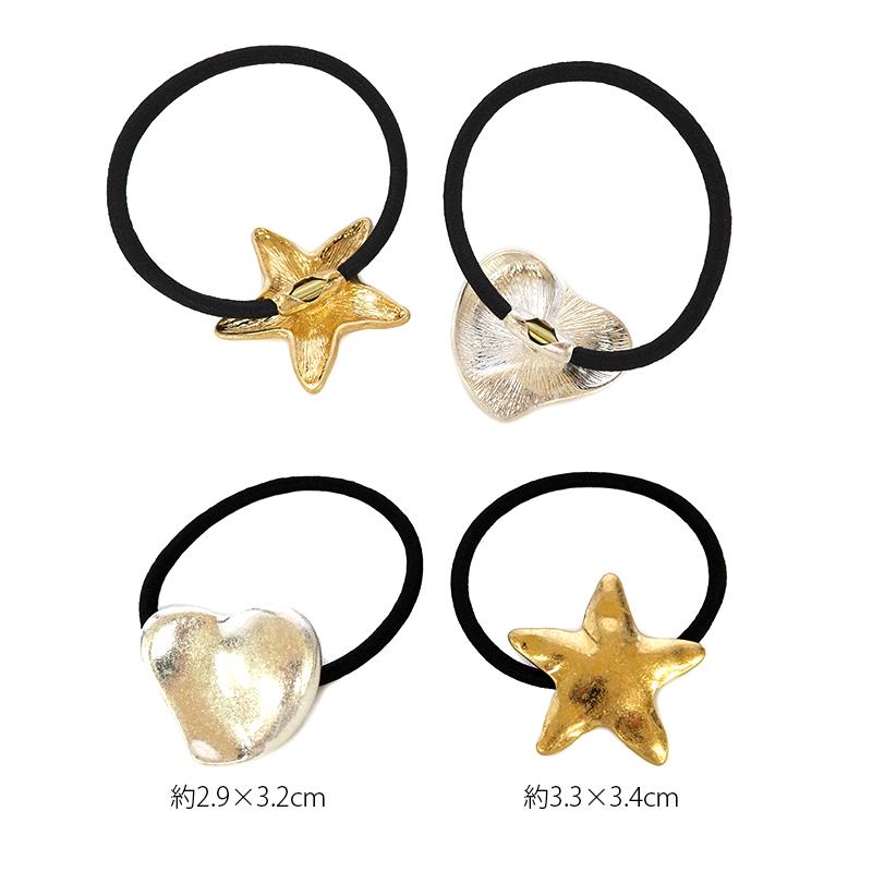 BLAZE ヘアゴム メタル ハート スター 全2種 韓国 おしゃれ 大人っぽい