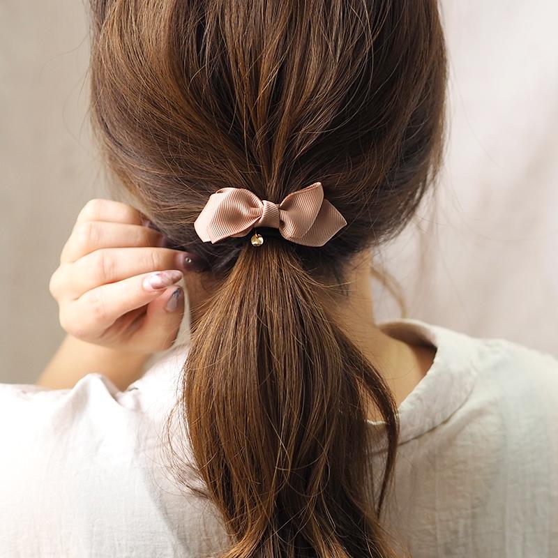 BLAZE ヘアゴム グログラン リボン ゴールド プレート 全2色 ヘア