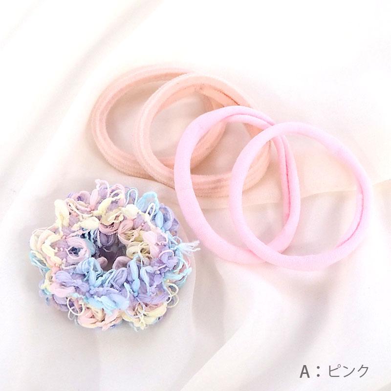 ヘアゴム デザイン ミックス シュシュ 無地 ヘアアクセサリー 大人