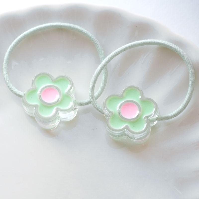 2個入り ヘアゴム ポニー キュートフラワー キッズ ヘアアクセサリー