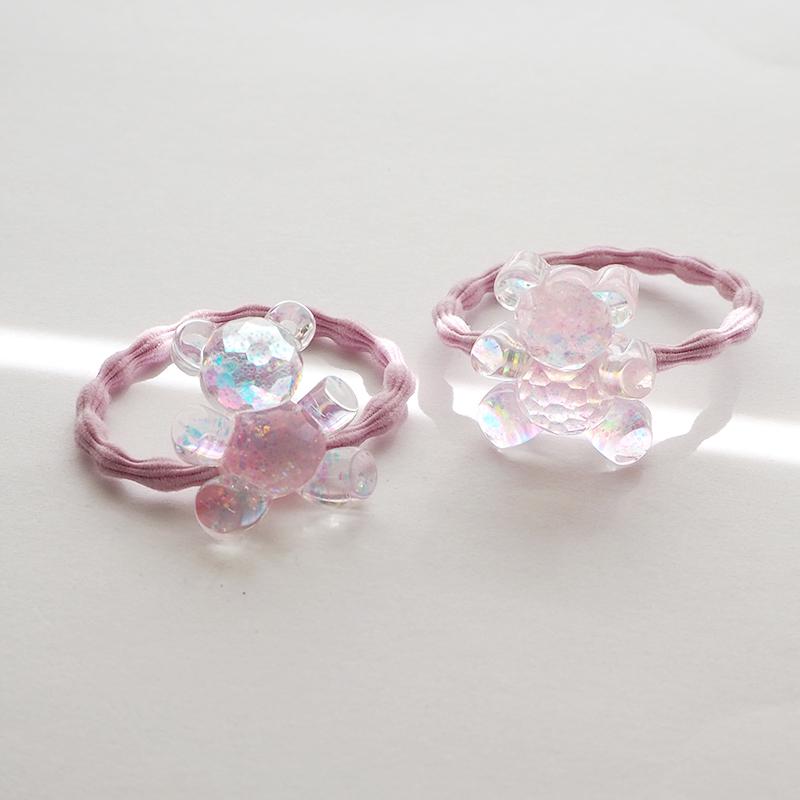 2個入り ヘアゴム ポニー kirakira くまちゃん 全4色 2個入り ヘアゴム ポニー kirakira くまちゃん 全4色