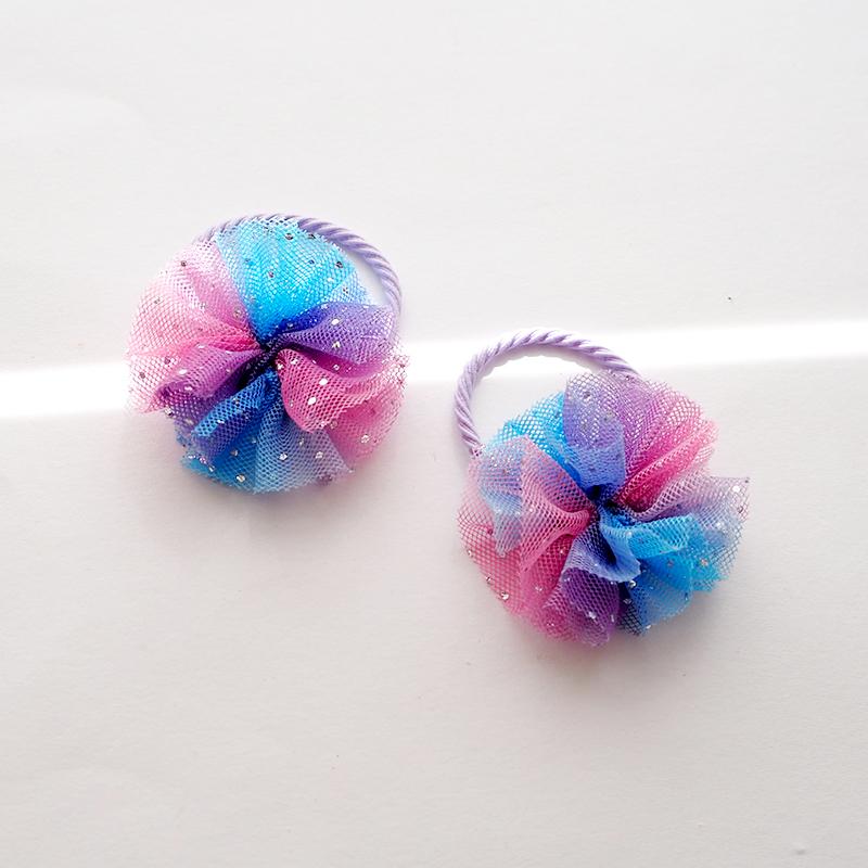 2個入り ヘアゴム ポニー カラフル ポンポン 全4色 BLAZE ヘア