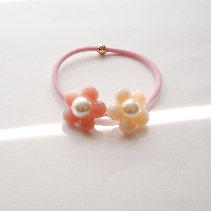 ヘアゴム ポニー Wフラワー ゴム全長16cm 全5色 BLAZE ヘア