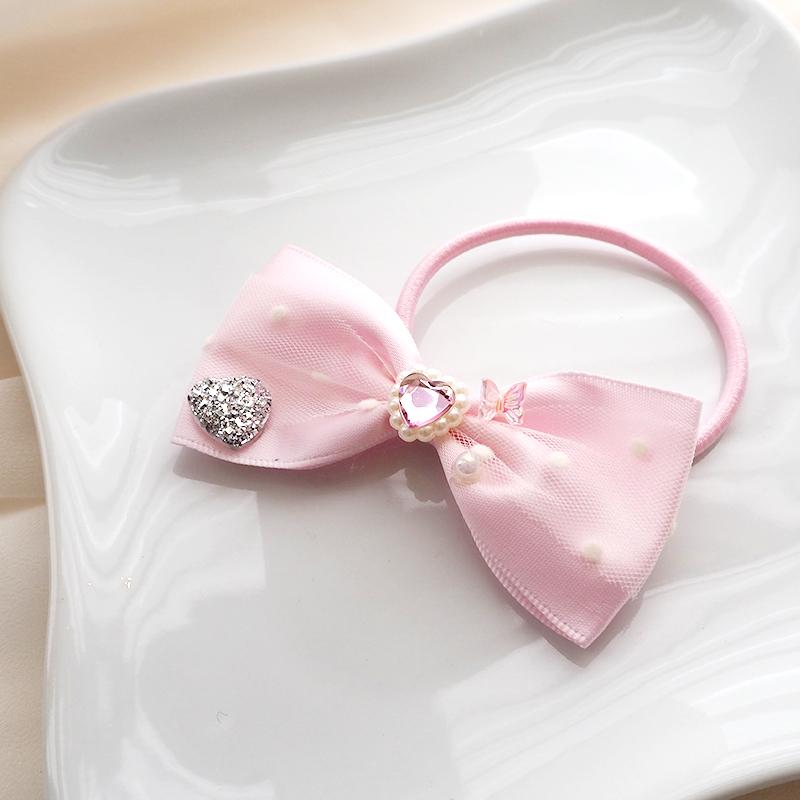 ヘアゴム ポニー キラキラ ハート リボン チュール レース ふりふり