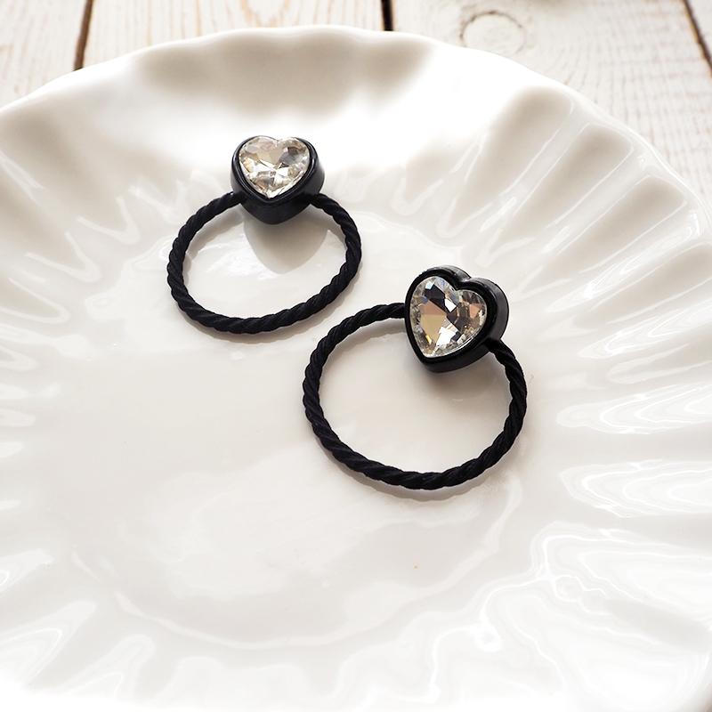 2個入り ヘアゴム ポニー キラキラ big ハート キッズ 子ども ヘア