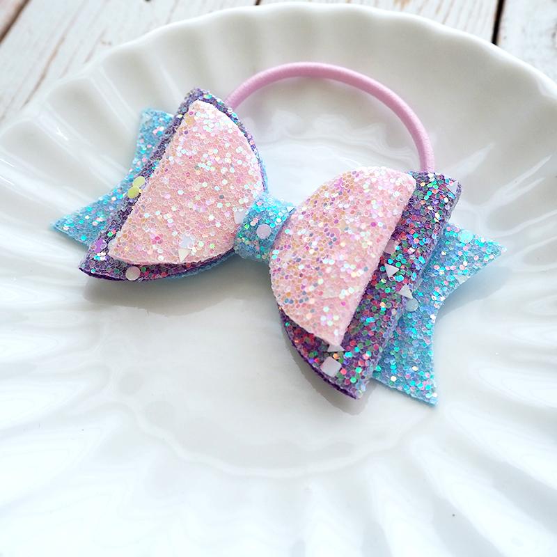 ヘアゴム ポニー グリッター りぼん ヘアアクセサリー キッズ 子ども