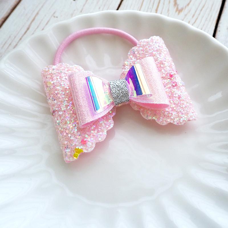 ヘアゴム ポニー グリッター りぼん ヘアアクセサリー キッズ 子ども