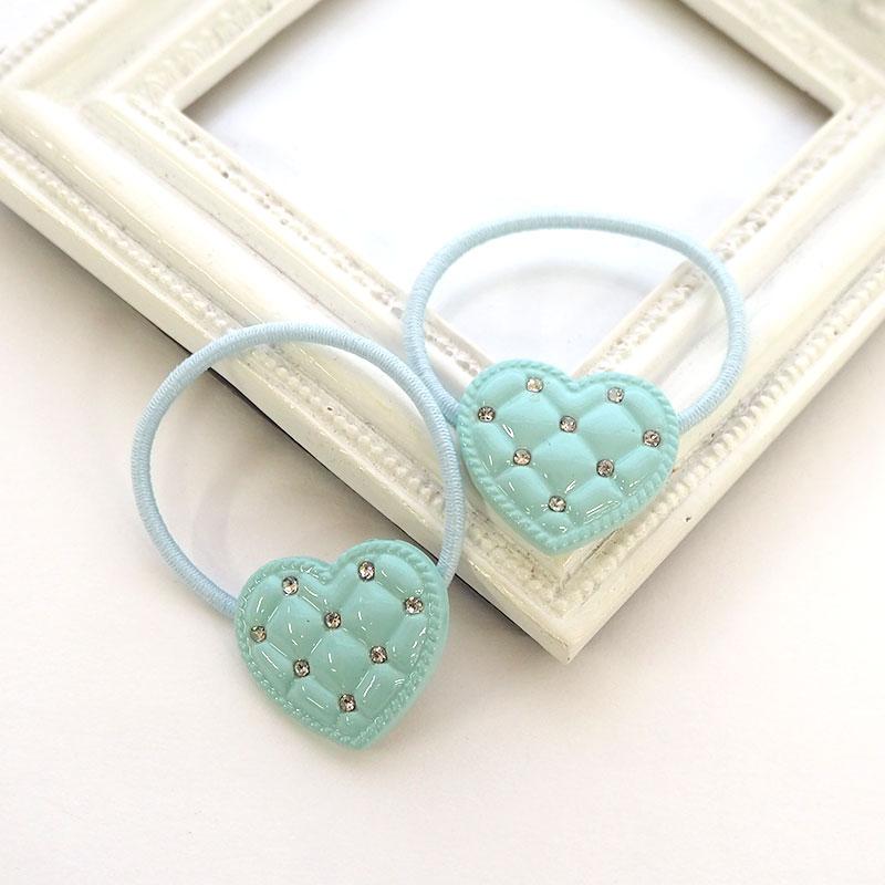 2個入り ヘアゴム ポニー キラキラ ハート ヘアアクセサリー 髪留め