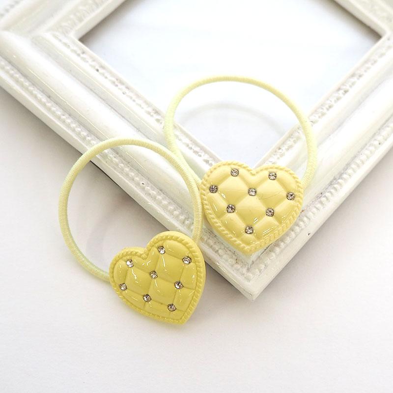 2個入り ヘアゴム ポニー キラキラ ハート ヘアアクセサリー 髪留め