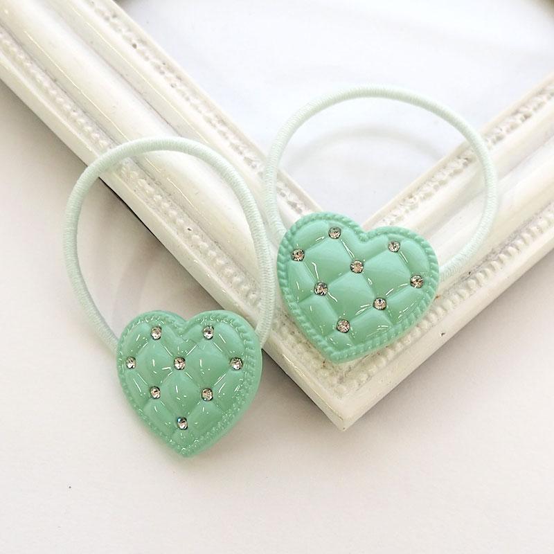 2個入り ヘアゴム ポニー キラキラ ハート ヘアアクセサリー 髪留め