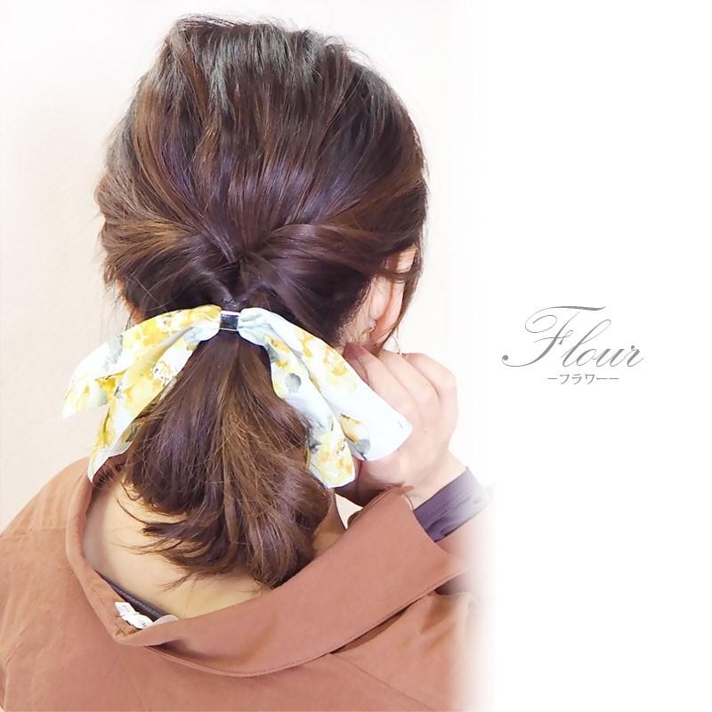 BLAZE 大きめ リボン ヘアゴム エキゾチック ＆ フラワー ヘアアクセ
