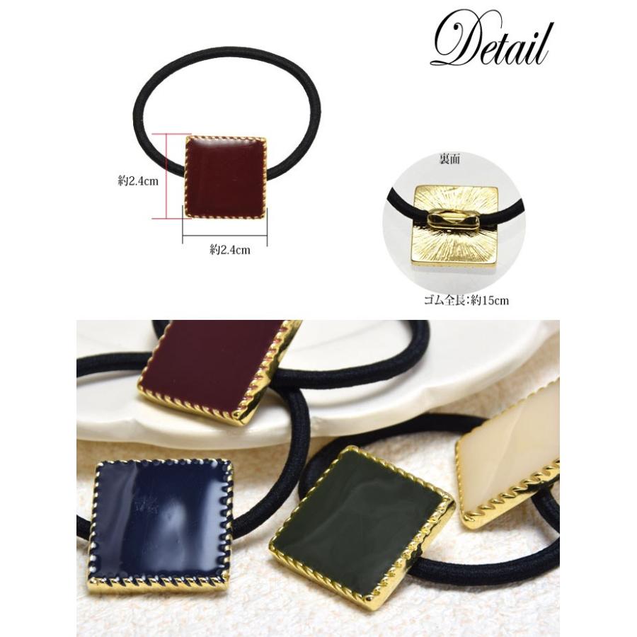レジンヘアゴム スクエア　ブラック　ゴールド　モノトーン　バイカラー レジンヘアゴム スクエア ブラック ゴールド モノトーン バイ