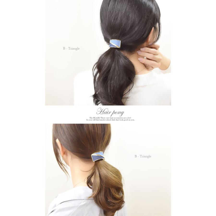 BLAZE ゴールド カーブ ヘアゴム デニム ヘアアクセサリー ヘアアクセ