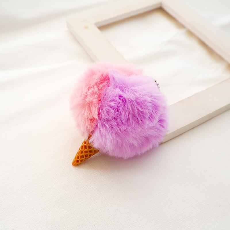 BLAZE キーホルダー アイスクリーム バイカラー ファー エコファー