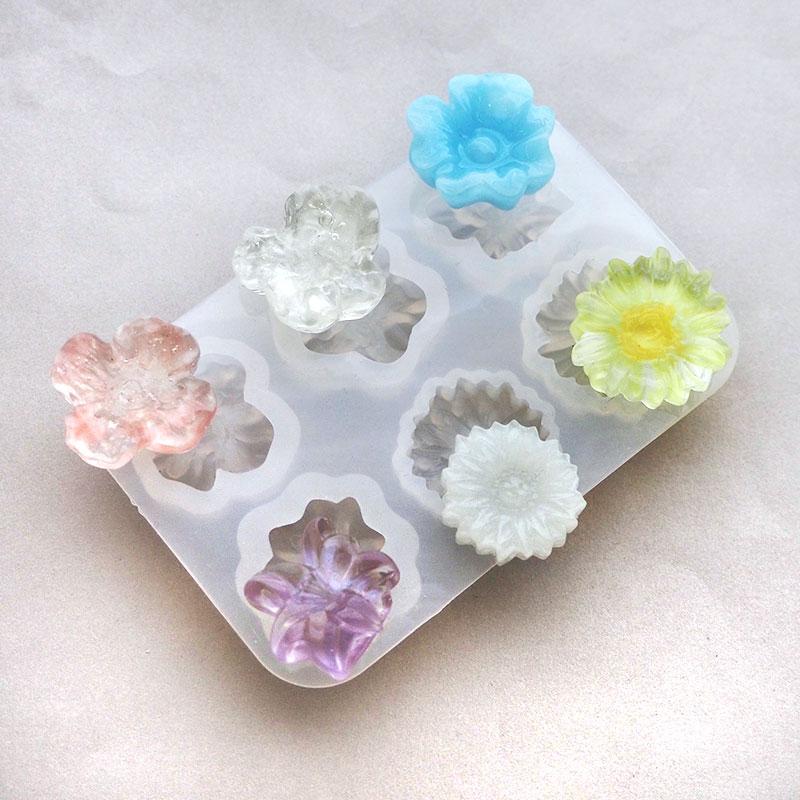 BLAZE シリコンモールド フラワー 6種 花 3D 小花 レジン 型 レジン液
