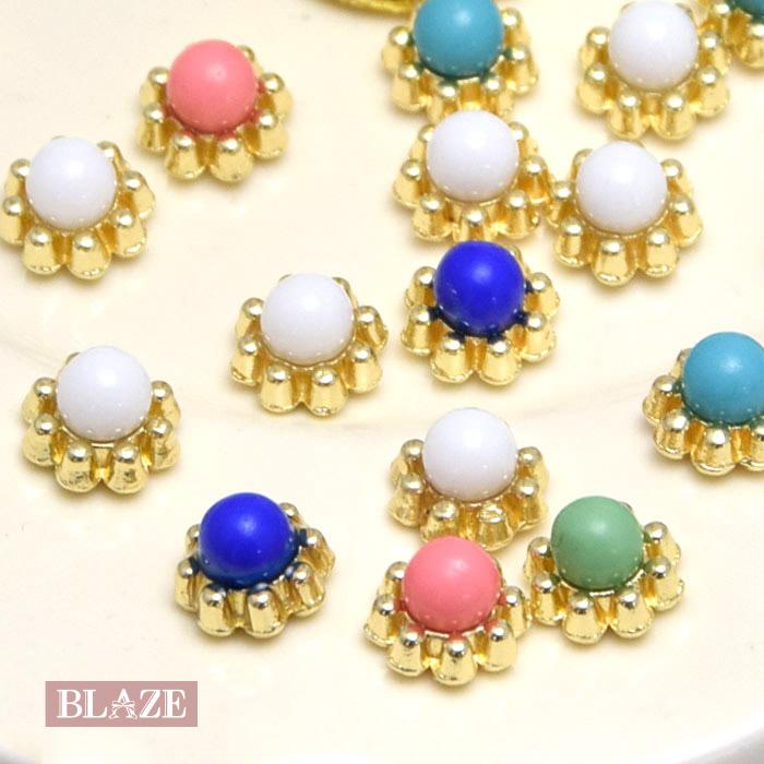 封入パーツ ネイル パーツ カラー ボール 5個セット BLAZE 商用利用  