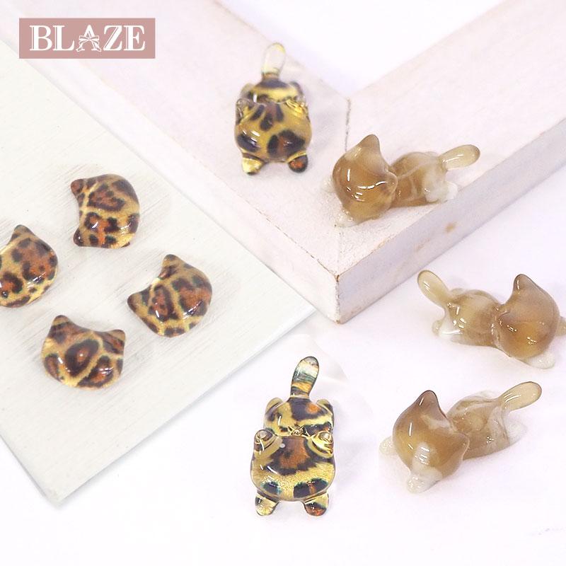 BLAZE 3個・4個 入り カボション ねこ 猫 パーツ ハンドメイド 手芸