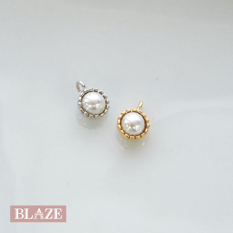 BLAZE チャーム パール ペンダントトップ 片カン アクセサリーパーツ