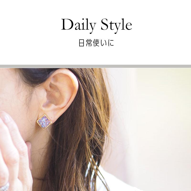 BLAZE ピアス イヤリング スクエアフレーム あじさいカラーレジン