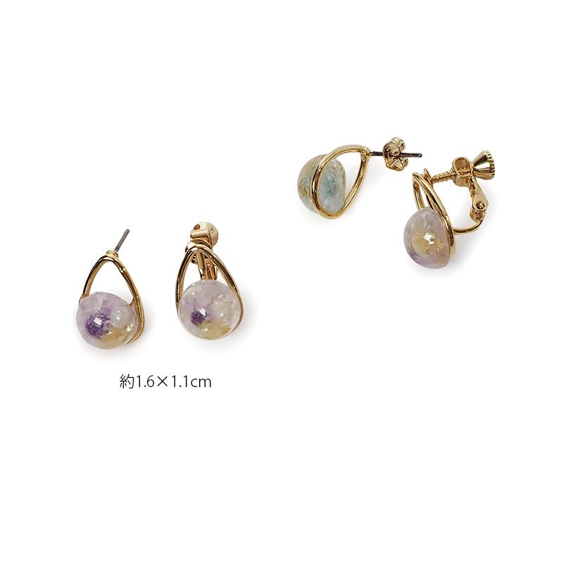 BLAZE（手芸） ピアス イヤリング ぷっくり フラワー パール 花 ドライ