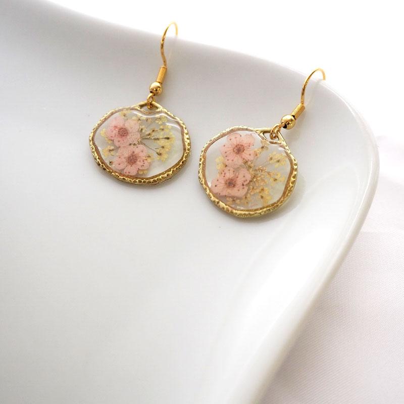 BLAZE フックピアス フラワー 花 ドライフラワー 押し花 ピアス