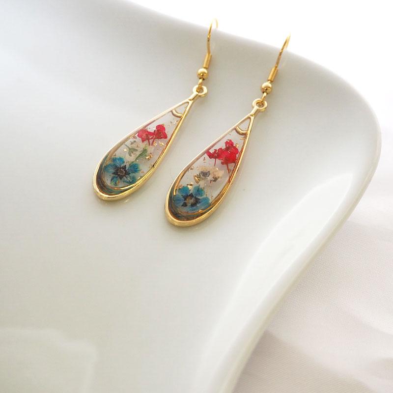 BLAZE フックピアス フラワー 花 ドライフラワー 押し花 ピアス
