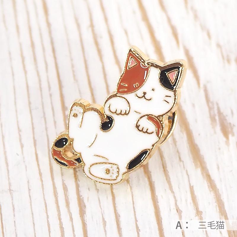 BLAZE ピンバッジ 猫 ネコ 三毛猫 茶トラ 黒猫 シャム猫 ハチワレ 動物