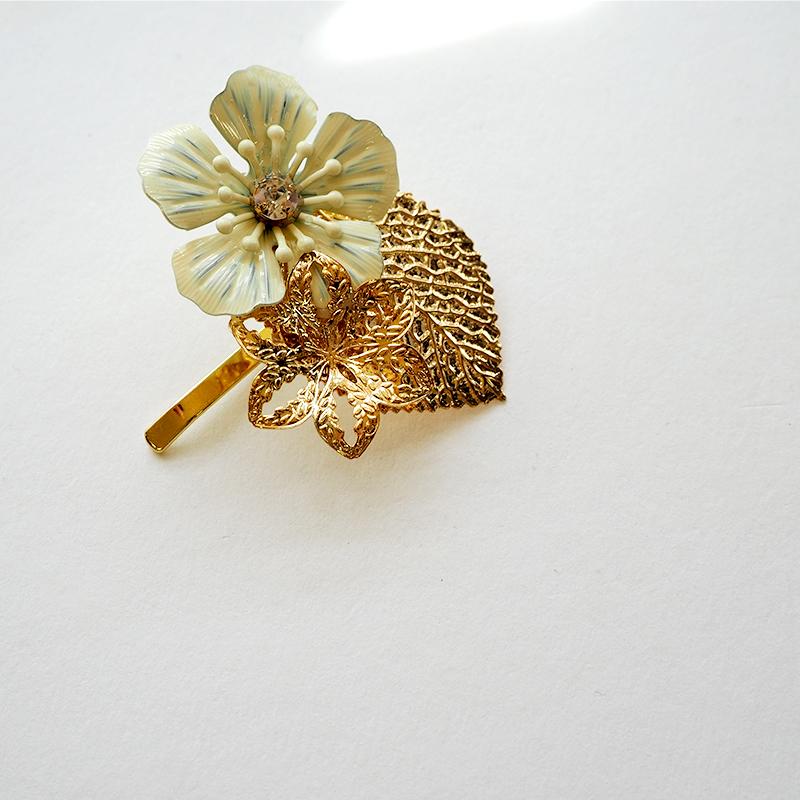 BLAZE ポニーフック ヘアフック ヘアカフス ゴールド リーフ 花 パール