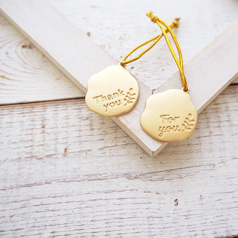 2個入り ラッピング メタルプレート ゴム付き 同色2種セット