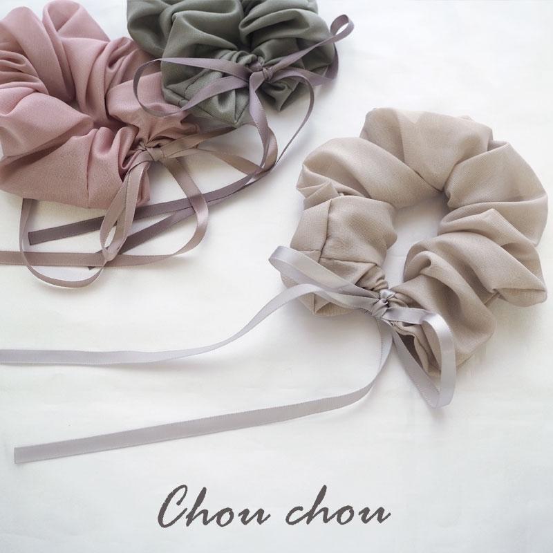 BLAZE シュシュ ヘアゴム メタリック エナメル リボン ヘア