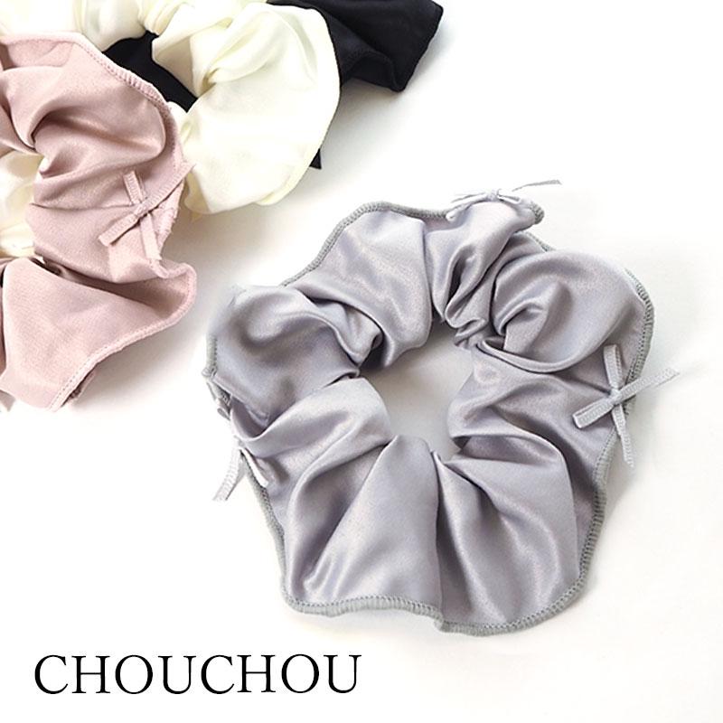 BLAZE シュシュ 細 りぼん 付き ヘアゴム 大人っぽい おしゃれ ヘア