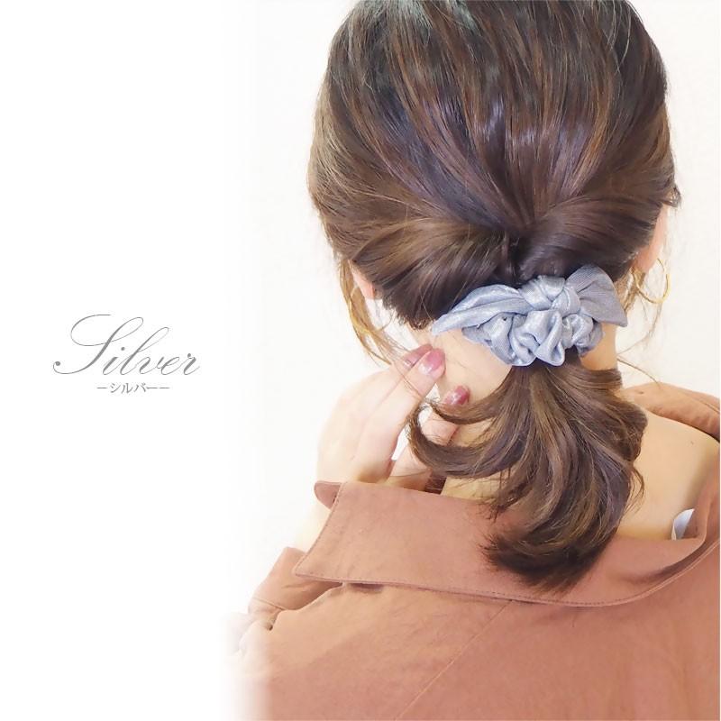 BLAZE リボン シュシュ シャイニー ヘアアクセ レディース 髪飾り