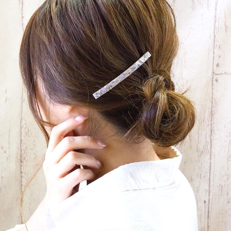 BLAZE バレッタ アクリル ヘアアクセサリー まとめ髪 アセチ マーブル